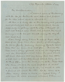 1849 Commander Thomas Gedney Letter, Who Was A Crucial Party in Bringing The Amistad Case To The US Supreme Court (University Archives LOA)